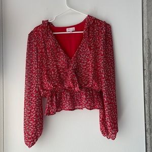 Pink Lily long sleeve blouse, size M